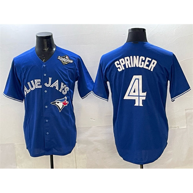Boles  Toronto Blue Jays #4 George Springer Navy  2025 World Series Home Cool Base Stitched Jersey