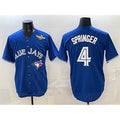 Boles  Toronto Blue Jays #4 George Springer Navy  2025 World Series Home Cool Base Stitched Jersey