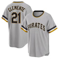 Boles  Pittsburgh Pirates #21 Roberto Clemente Gray  Road Cooperstown Collection Player Jersey