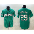 Boles Seattle Mariners #29 Cal Raleigh Aqua  With 2025 AL West Division Champions Patch Limited Stitched jersey