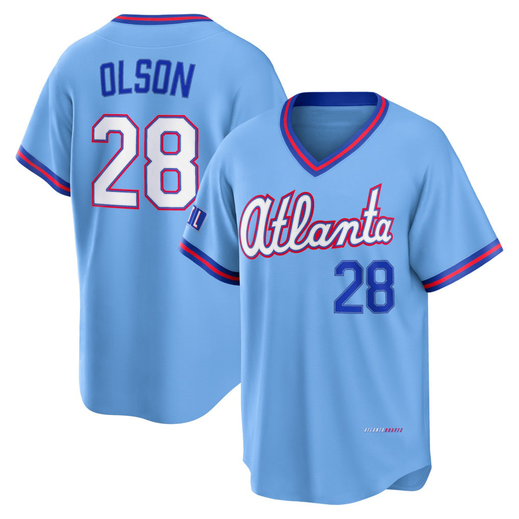 Boles Atlanta Braves #28 Matt Olson Powder Blue  2026 City Connect Stadium Jersey