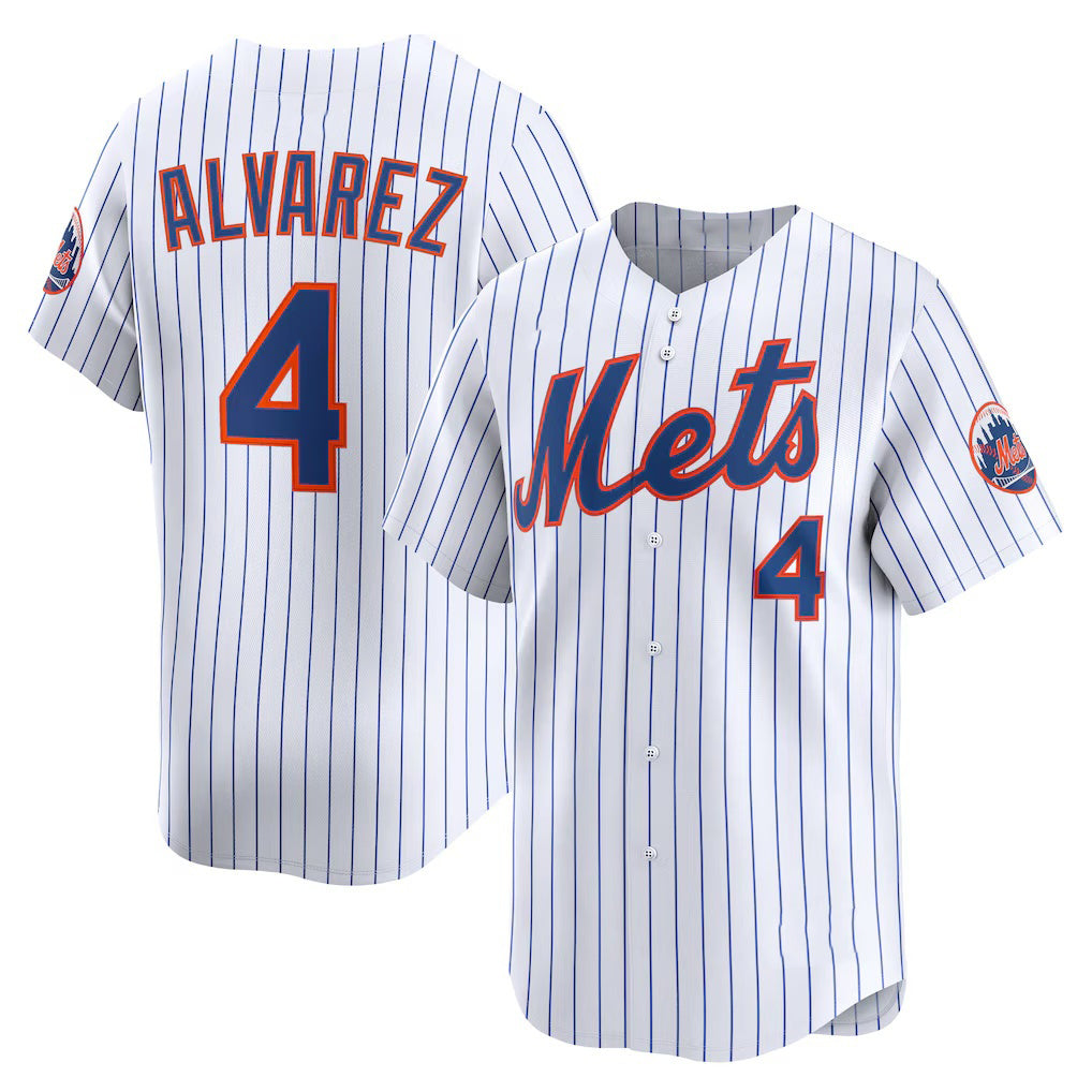 Boles  New York Mets #4 Francisco Alvarez White  Home Limited Player Jersey