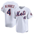 Boles  New York Mets #4 Francisco Alvarez White  Home Limited Player Jersey