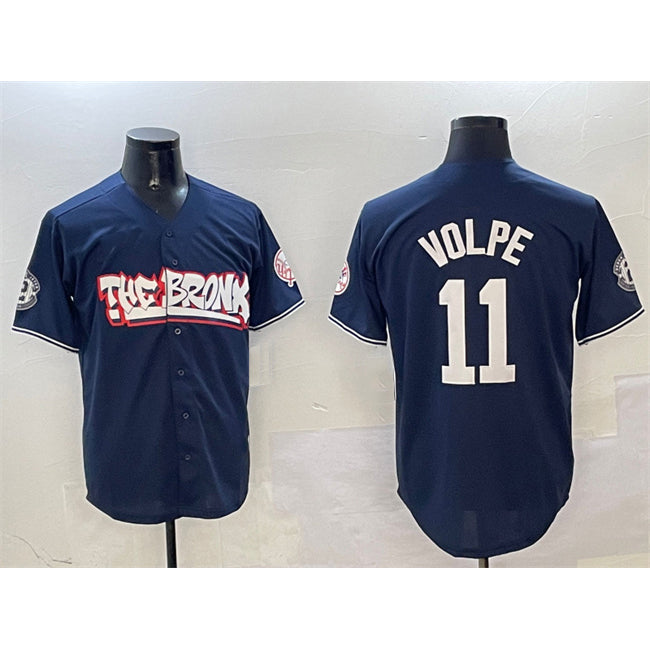 Boles  New York Yankees #11 Anthony Volpe Navy  Bronx Graffiti Vapor Limited Stitched Jersey