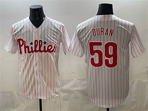Boles  Philadelphia Phillies #59 Jhoan Dur¨¢n White  Cool Base Stitched Jersey