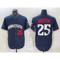 Boles  Minnesota Twins #25 Byron Buxton Number 2023 Navy Blue  Cool Base Stitched Jersey 2