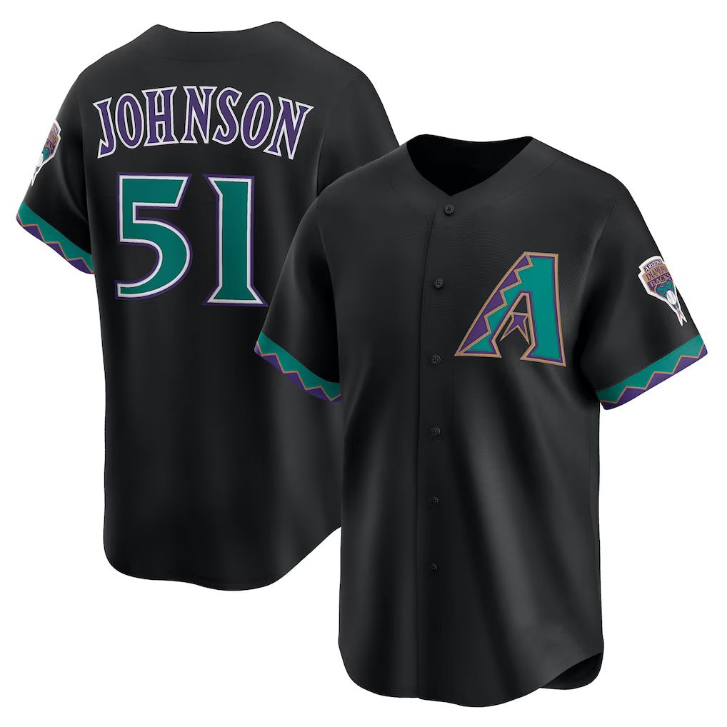 Boles  Arizona Diamondbacks #51 Randy Johnson Black  Throwback Cooperstown Collection Limited Jersey