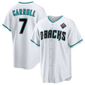 Boles  Arizona Diamondbacks #7 Corbin Carroll White  2023 World Series Cool Base Stitched Jerseys