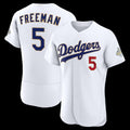 Boles Los Angeles Dodgers #5 Freddie Freeman White  2026 Gold Collection Authentic Jersey