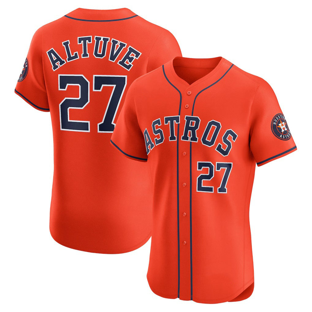 Boles Houston Astros #27 Jose Altuve Orange  Alternate Elite Player Jersey