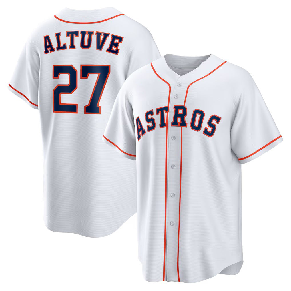 Boles Houston Astros #27 Jose Altuve White  Home Replica Player Name Jersey