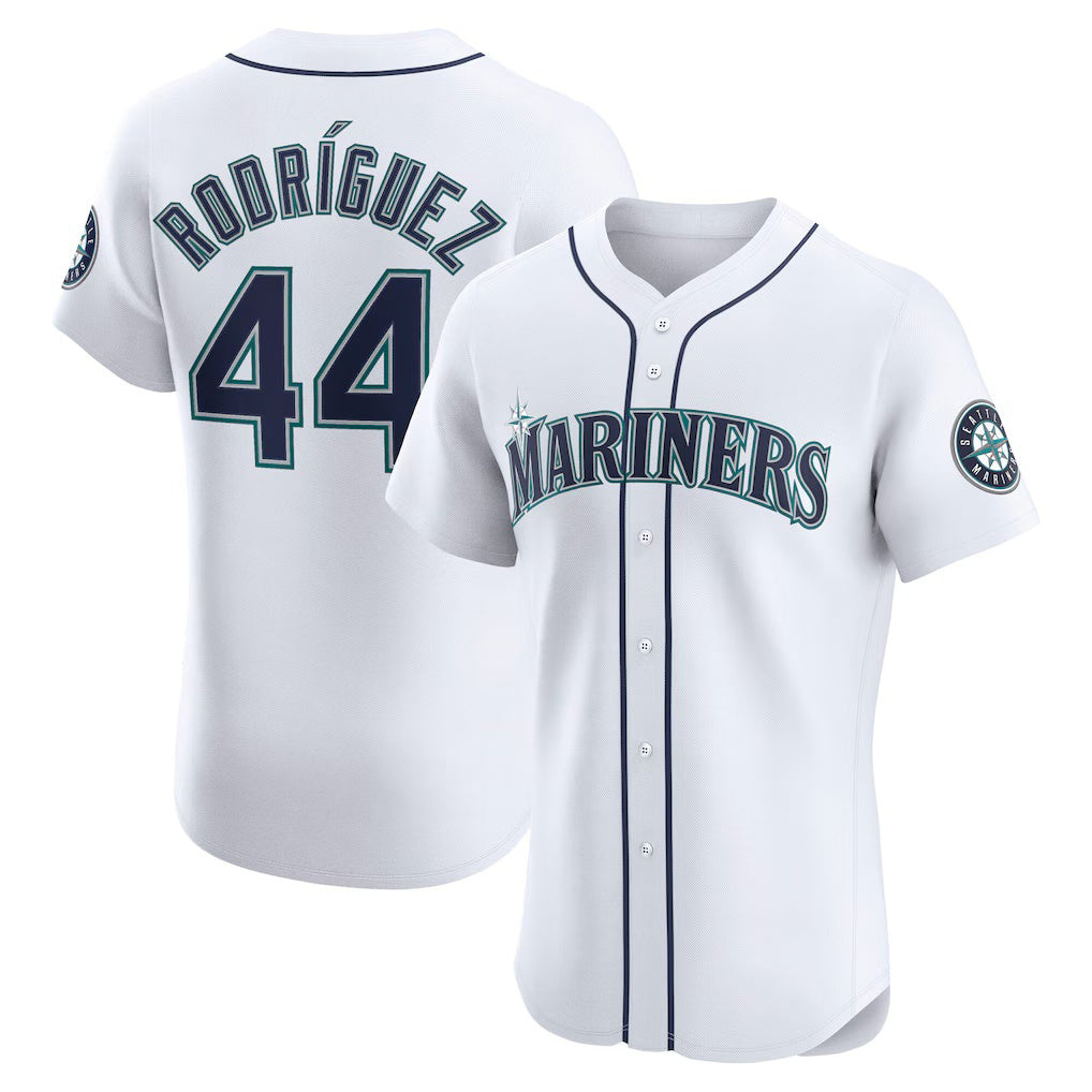 Boles Seattle Mariners #44 Julio Rodr¨ªguez White  Home Elite Jersey