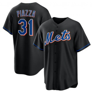 Boles  New York Mets #31 Mike Piazza Black  2022 Cool Base Stitched Jersey