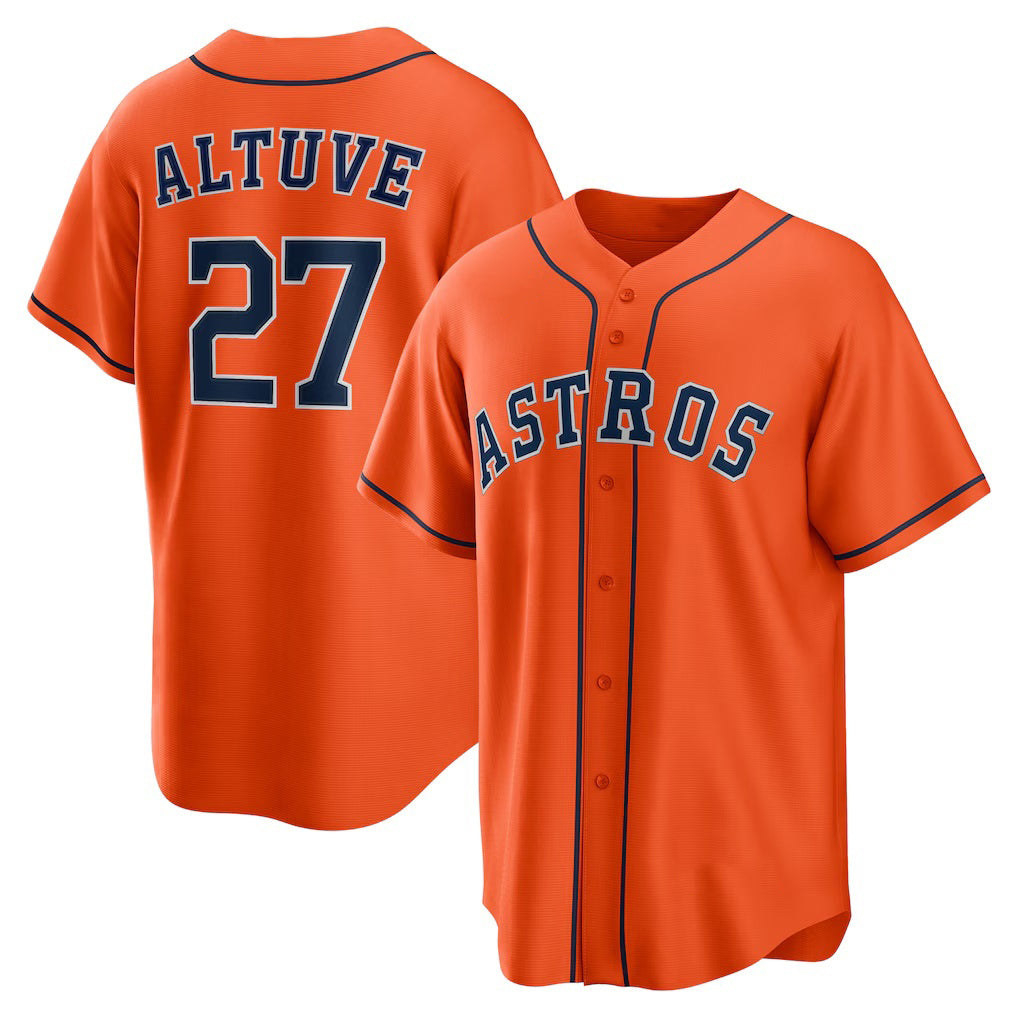 Boles Houston Astros #27 Jose Altuve Orange  Alternate Replica Player Name Jersey