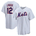 Boles  New York Mets #12 Francisco Lindor White  Home Replica Player Jersey