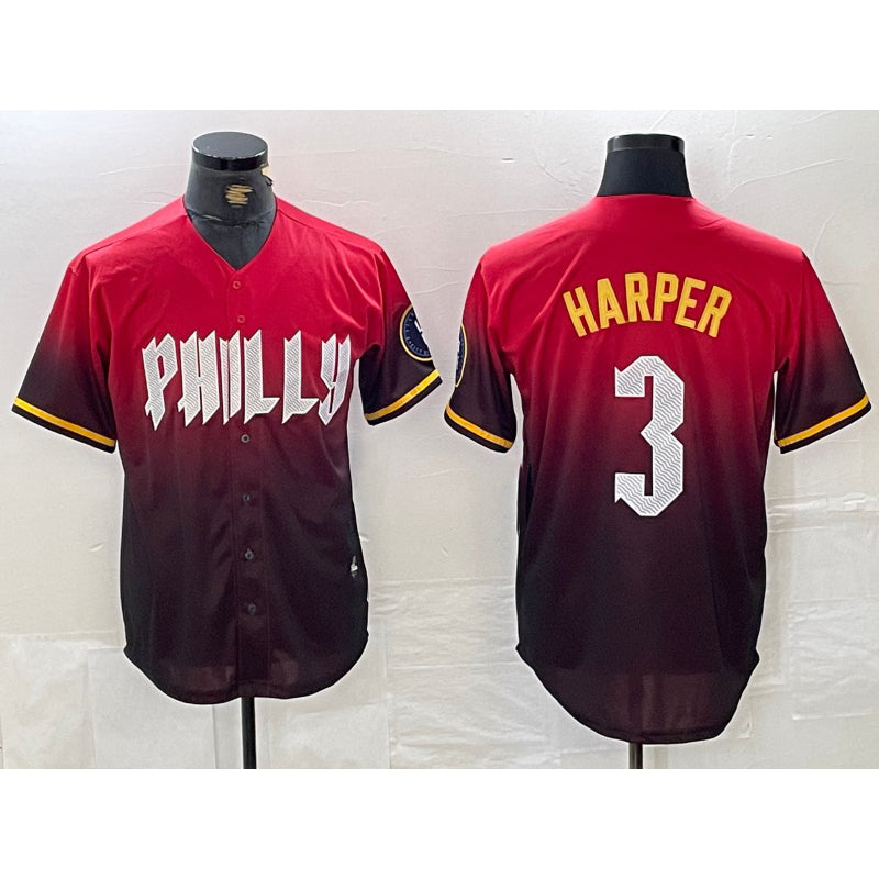 Boles  Philadelphia Phillies #3 Bryce Harper Red  2024 City Cool Base Jersey