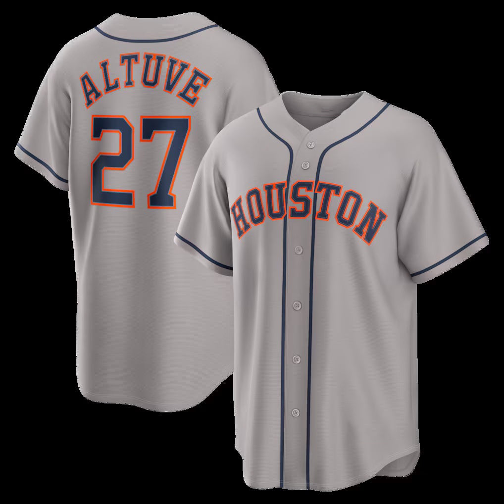Boles Houston Astros #27 Jose Altuve Gray  Road Replica Jersey