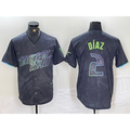 Boles Tampa Bay Rays #2 Yandy Diaz Charcoal  2024 City Connect Limited Stitched Jersey