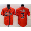 Boles Houston Astros #3 Jeremy Pena Orange With  Patch Cool Base Stitched Jersey