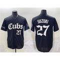 Boles  Chicago Cubs #27 Seiya Suzuki Black  'Gothic North Side Edition' Vapor Premier Limited Stitched Jersey