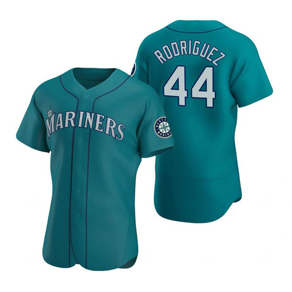 Boles Seattle Mariners #44 Julio Rodr¨ªguez Aqua  Flex Base Stitched Jersey