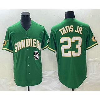 Boles  San Diego Padres #23 Fernando Tatis Jr Green  Cool Base Stitched Jersey 2