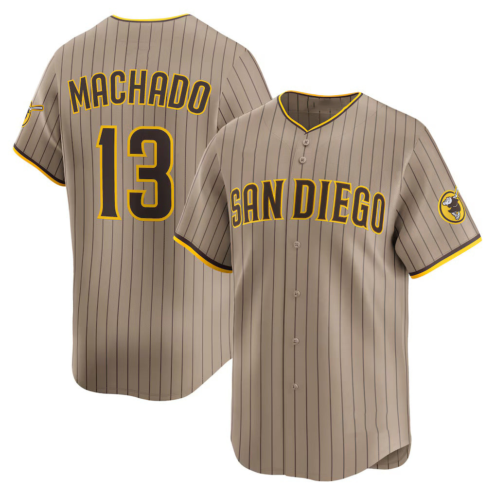 Boles  San Diego Padres #13 Manny Machado Khaki  Alternate Limited Player Jersey