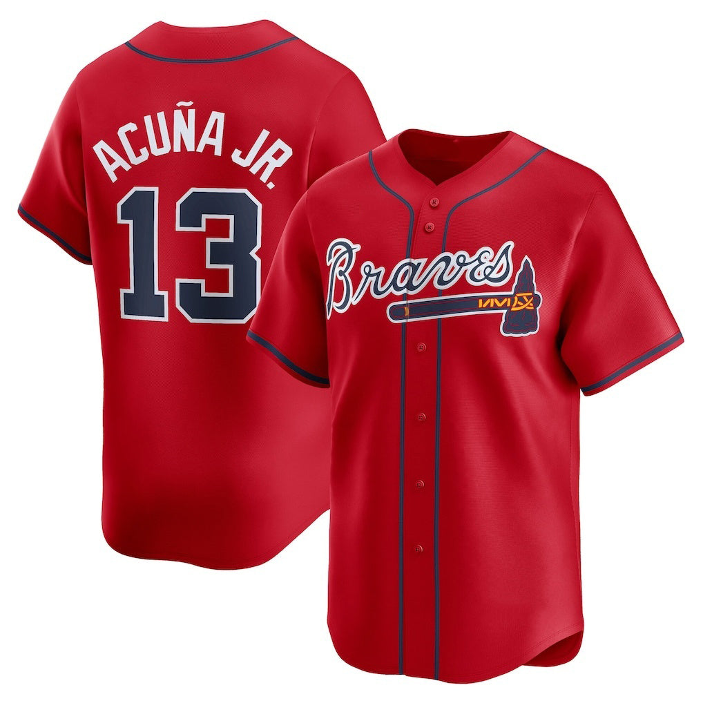 Boles Atlanta Braves #13 Ronald Acu?a Jr. Red  Alternate Limited Player Jersey