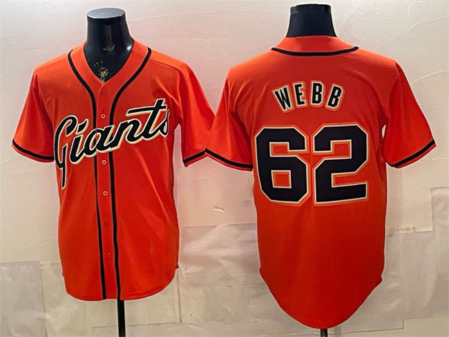 Boles  San Francisco Giants #62 Logan Webb Orange  Cool Base Stitched Jersey