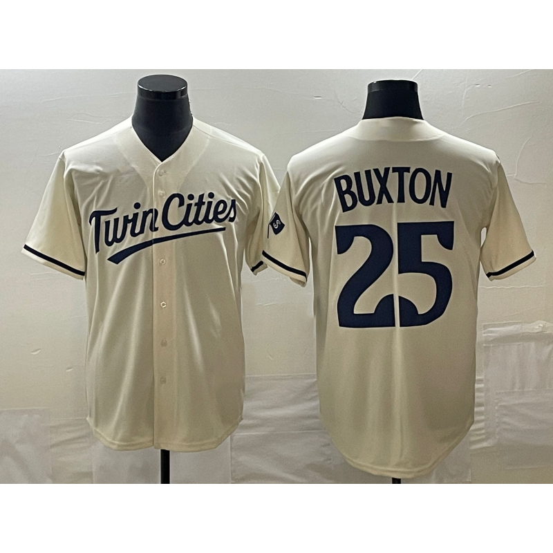 Boles  Minnesota Twins #25 Byron Buxton 2023 Cream  Cool Base Stitched Jersey