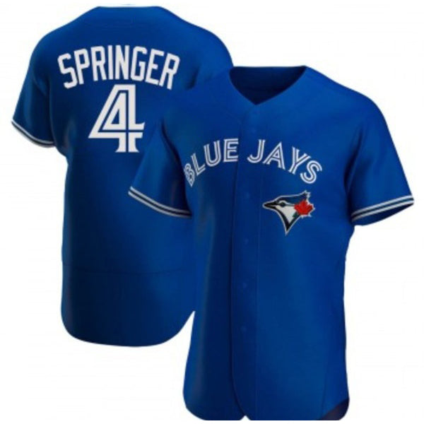 Boles  Toronto Blue Jays #4 George Springer Royal  Flex Base Stitched Jersey