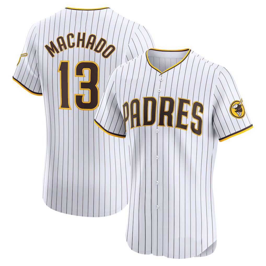 Boles  San Diego Padres #13 Manny Machado White  Home Elite Jersey