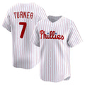 Boles  Philadelphia Phillies #7 Trea Turner White  Home Limited Player Jersey