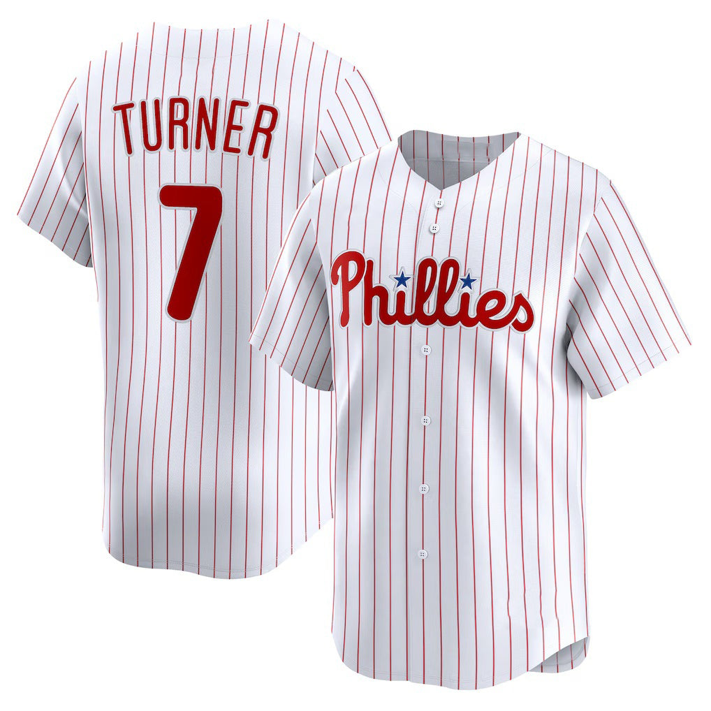 Boles  Philadelphia Phillies #7 Trea Turner White  Home Limited Player Jersey