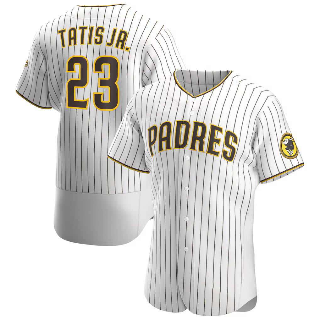 Boles  San Diego Padres #23 Fernando Tat¨ªs Jr. White-Brown  Home Authentic Player Jersey