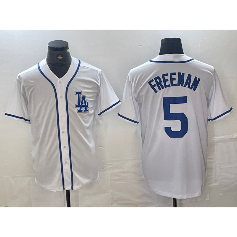 Boles Los Angeles Dodgers #5 Freddie Freeman White  Cool Base Stitched Jersey