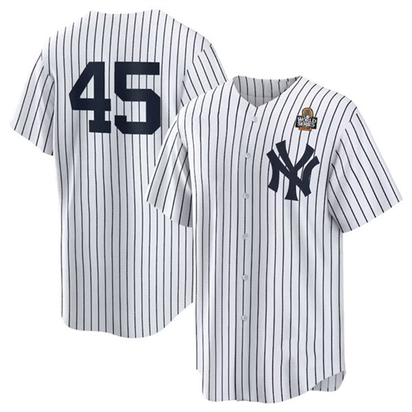 Boles  New York Yankees #45 Gerrit Cole White  2024 World Series Cool Base Stitched Jersey