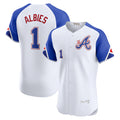 Boles Atlanta Braves #1 Ozzie Albies White  City Connect Elite Player Jersey