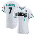 Boles  Arizona Diamondbacks #7 Corbin Carroll White  2023 World Series Flex Base Stitched Jersey