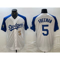 Boles Los Angeles Dodgers #5 Freddie Freeman Number White Blue  Fashion Stitched Cool Base Limited Jersey 3