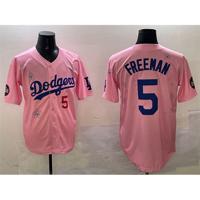Boles Los Angeles Dodgers #5 Freddie Freeman Pink  2025 Tokyo Series Limited Stitched Jersey
