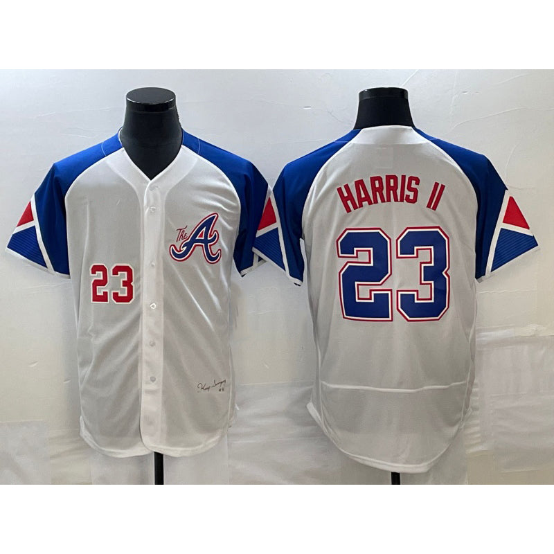 Boles Atlanta Braves #23 Michael Harris II Number White  2023 City Connect Flex Base Stitched Jersey 3
