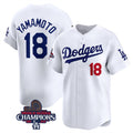 Boles Los Angeles Dodgers #18 Yoshinobu Yamamoto White  2024 World Series Champions Home Limited Stitched Jersey