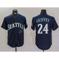 Boles Seattle Mariners #24 Ken Griffey Jr Navy  Cool Base Stitched Jersey