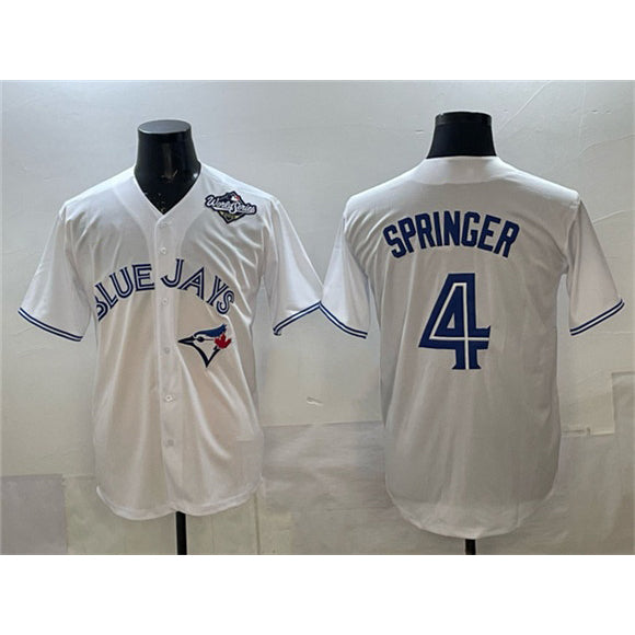 Boles  Toronto Blue Jays #4 George Springer White  2025 World Series Home Cool Base Stitched Jersey