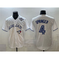 Boles  Toronto Blue Jays #4 George Springer White  2025 World Series Home Cool Base Stitched Jersey