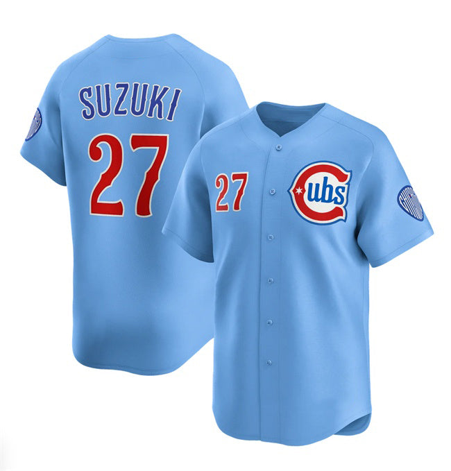 Boles  Chicago Cubs #27 Seiya Suzuki Blue  2024-25 2nd Alternate Limited Stitched Jersey