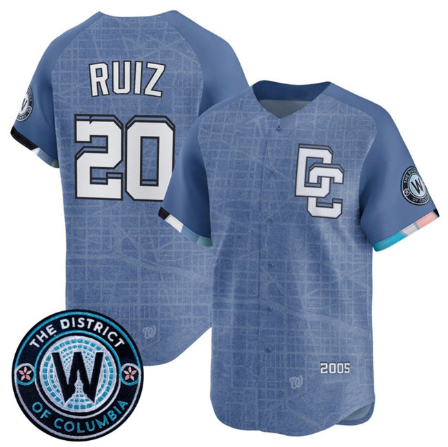 Boles  Washington Nationals #20 Keibert Ruiz Blue  2025 City Connect Limited Stitched Jersey