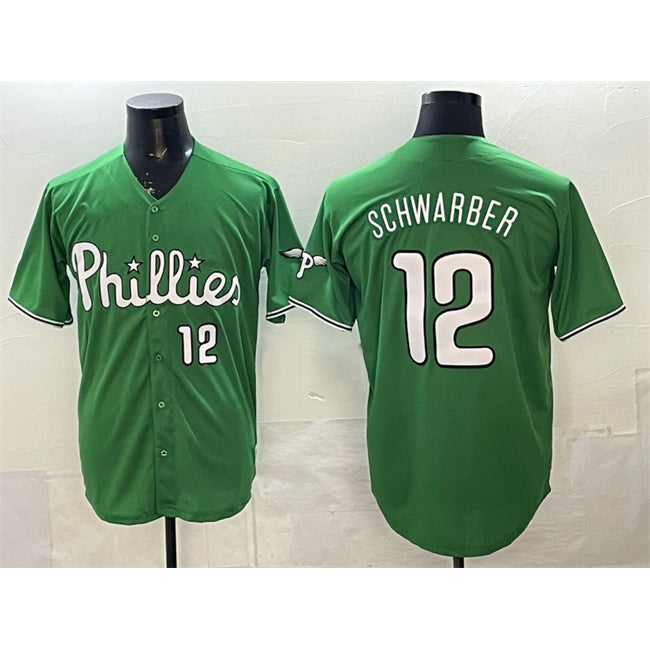 Boles  Philadelphia Phillies #12 Kyle Schwarber Green  Limited Stitched Jersey