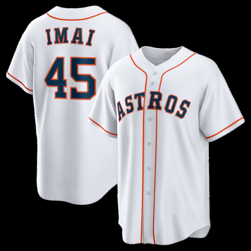 Boles Houston Astros #45 Tatsuya Imai White  Home Replica Jersey